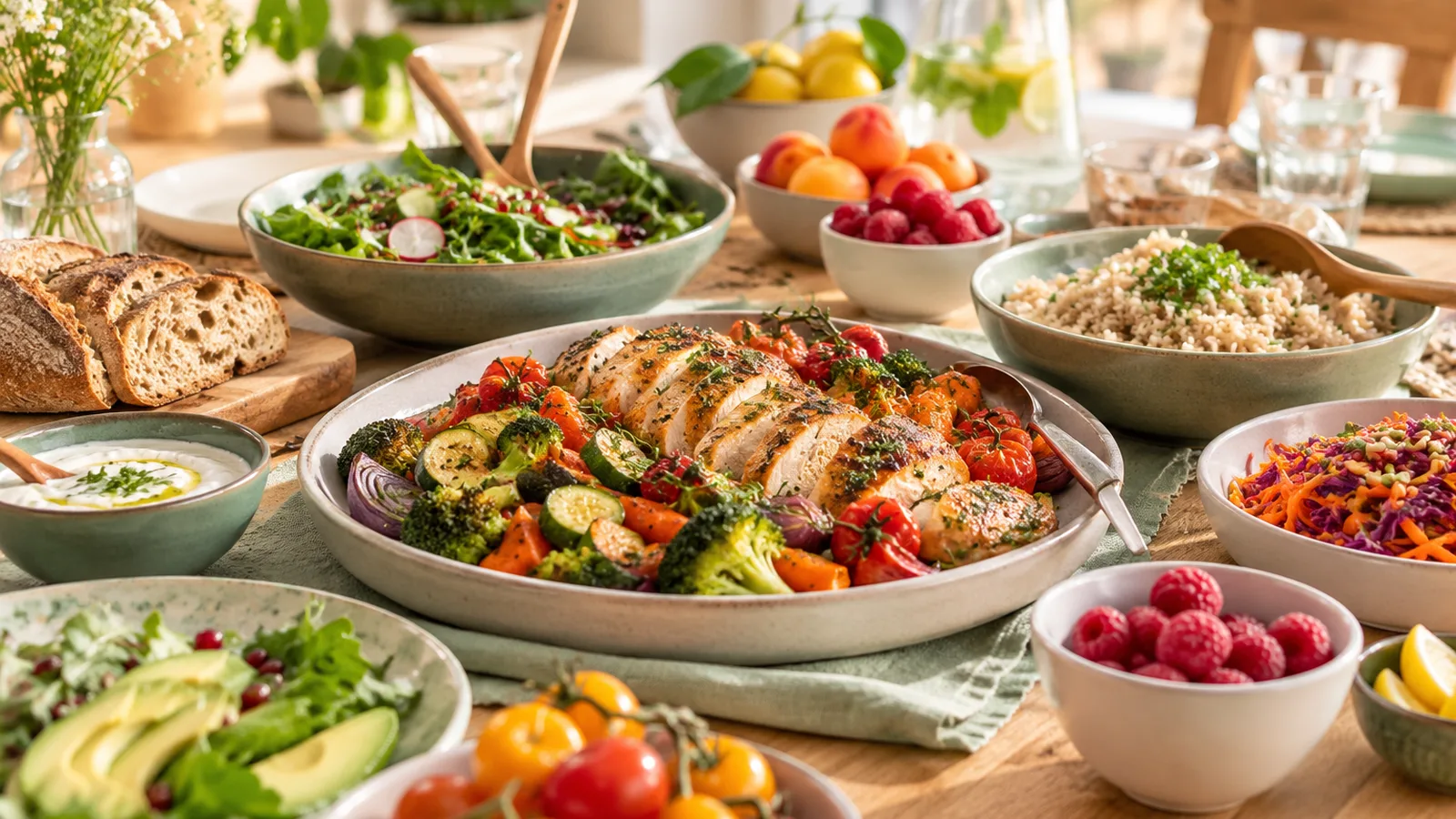 Repas familial de rééquilibrage alimentaire