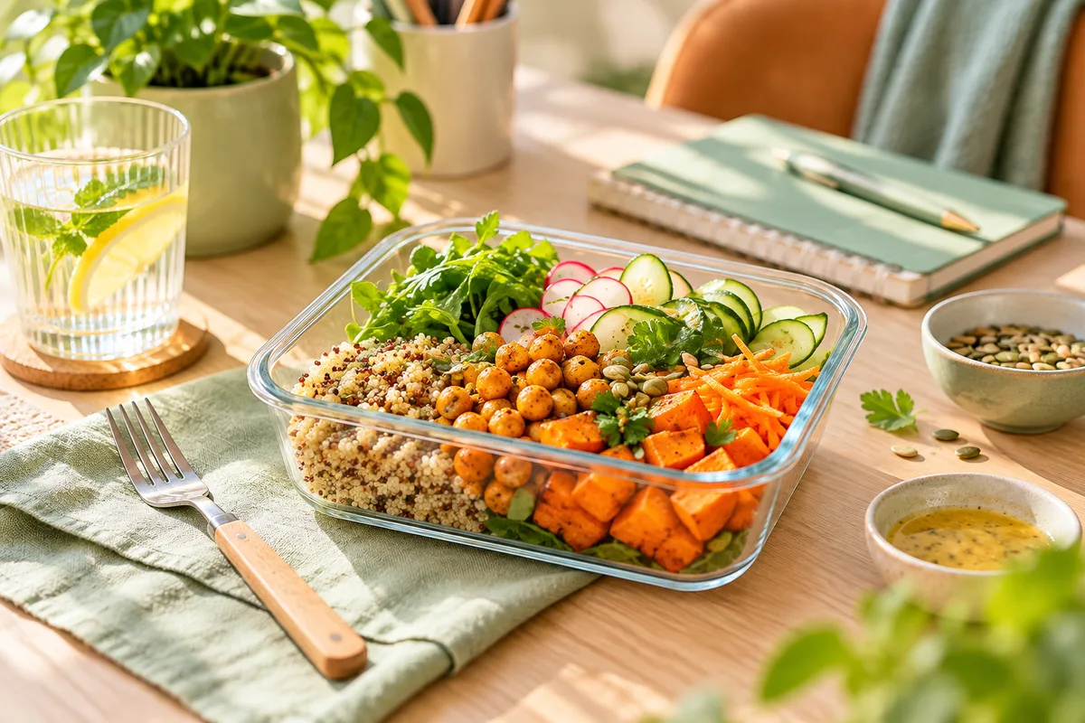 Assiette équilibrée à emporter au travail