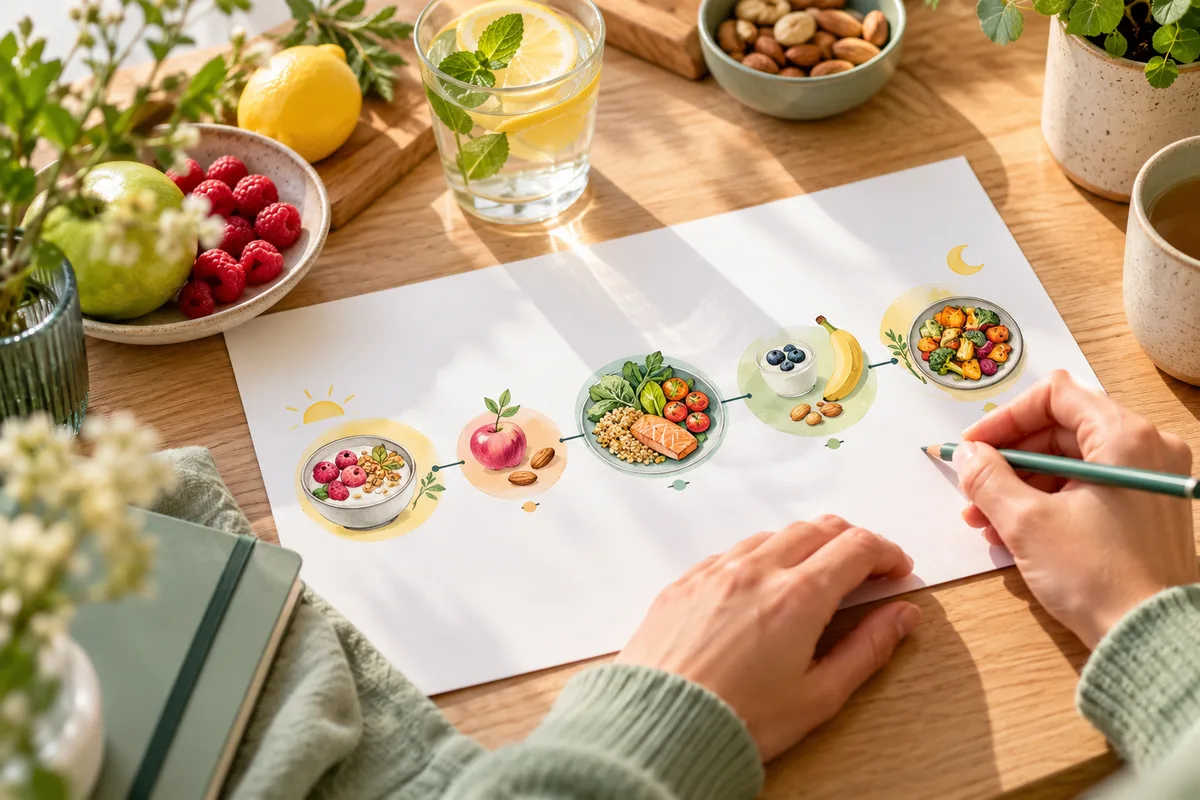 Rythme des repas étudié au bilan diététique