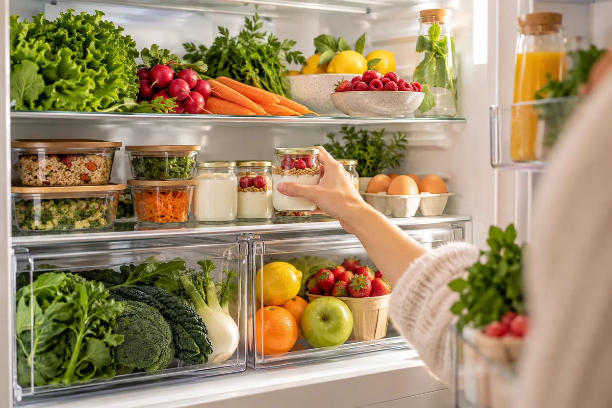 Réfrigérateur organisé pour un rééquilibrage alimentaire